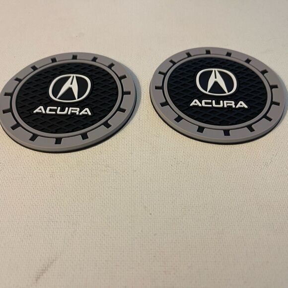 Acura car cup Coasters in black and gray. Set of 2 NWT - Picture 3 of 4